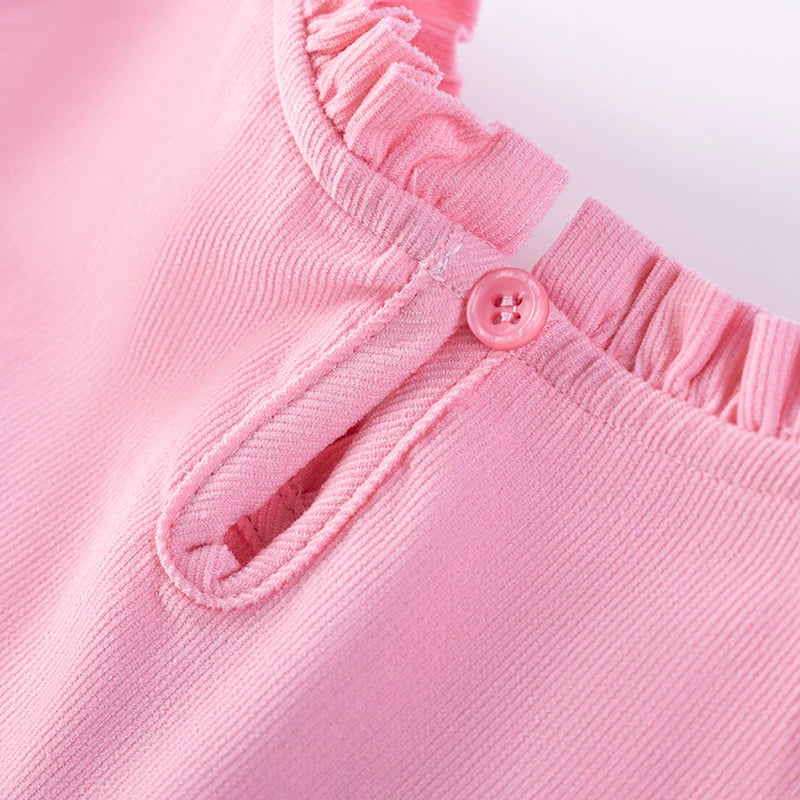 Little maven Children's Clothing Baby Girls 2025 Summer Embroidered Cartoon Casual Unicorns Dresses Pink Dresses Kids Clothes